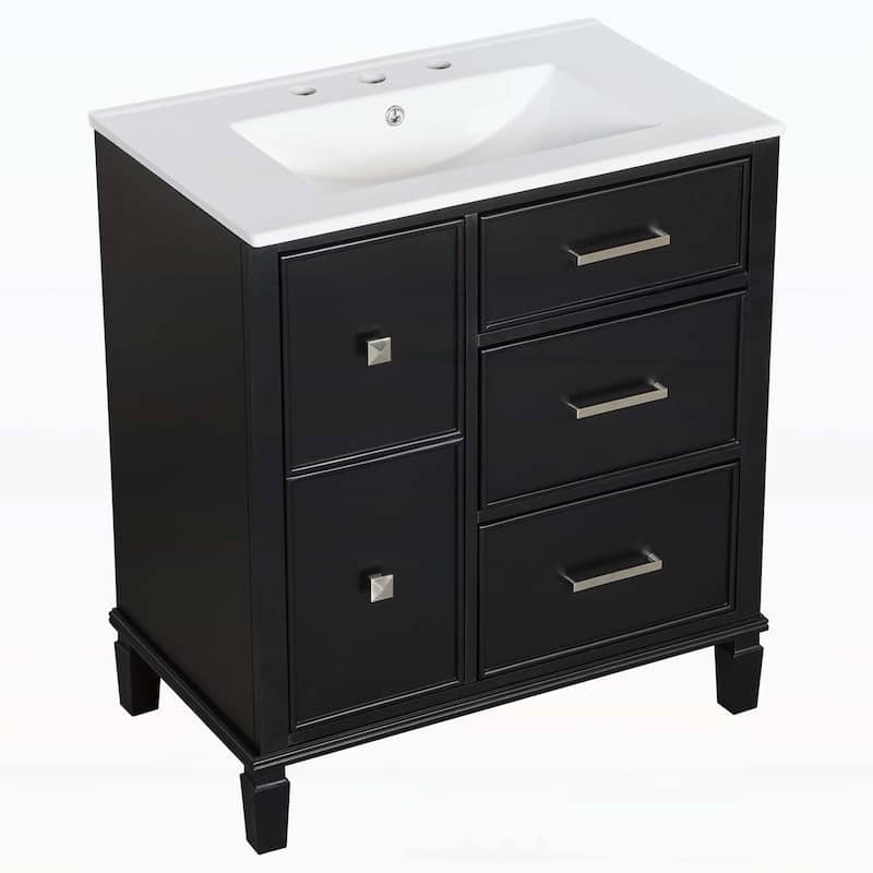30 Inch Bathroom Vanity with Ceramic Sink