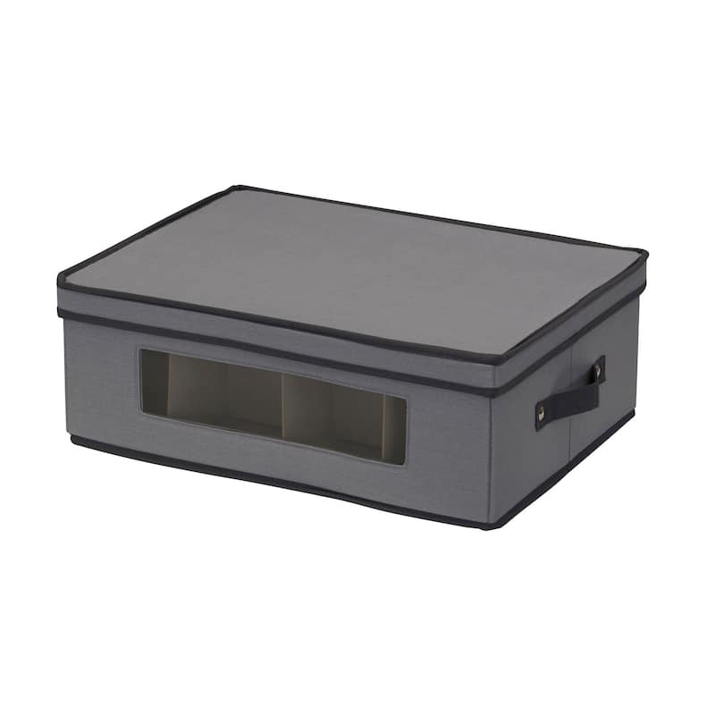 Household Essentials Mug and Tumbler Vision China Storage Box Chest - 14.0"L x 19.0"W x 6.5"H