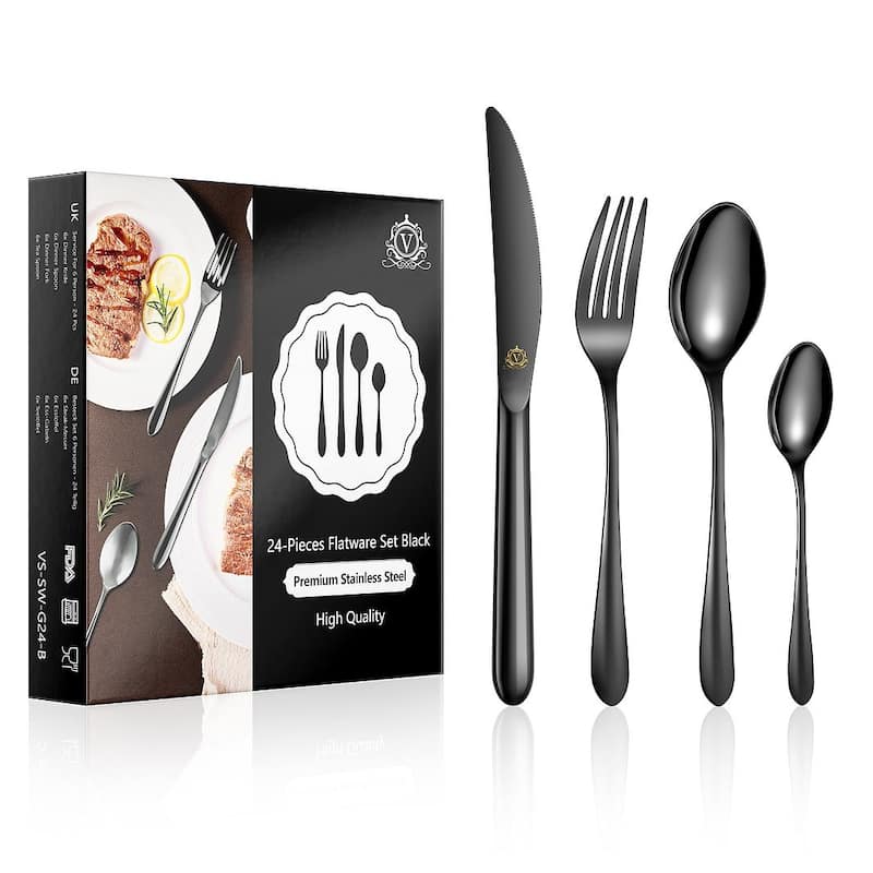 vancasso 18/10 Stainless Steel Silverware Set, Flatware Service for 6 or 12