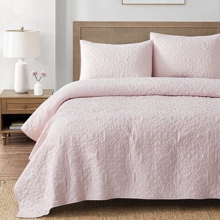 Printed 3 Piece Quilt Set with Embroidered Details - Bed Bath & Beyond ...