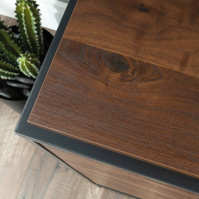 Wood Lateral File with Large Drawers, Brown