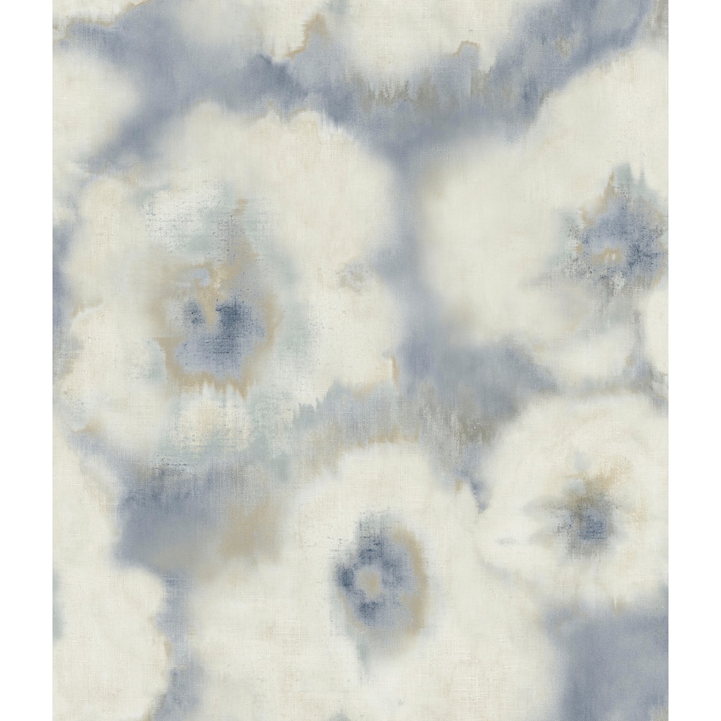 Candice Olson Blended Floral Blue Wallpaper