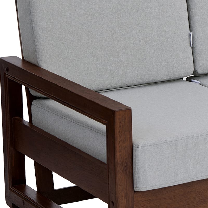 Patio Teak Wood Outdoor Loveseat with Cushion