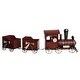 preview thumbnail 1 of 0, Transpac Metal 35.5 in. Red Christmas Nostalgic Train Set of 3