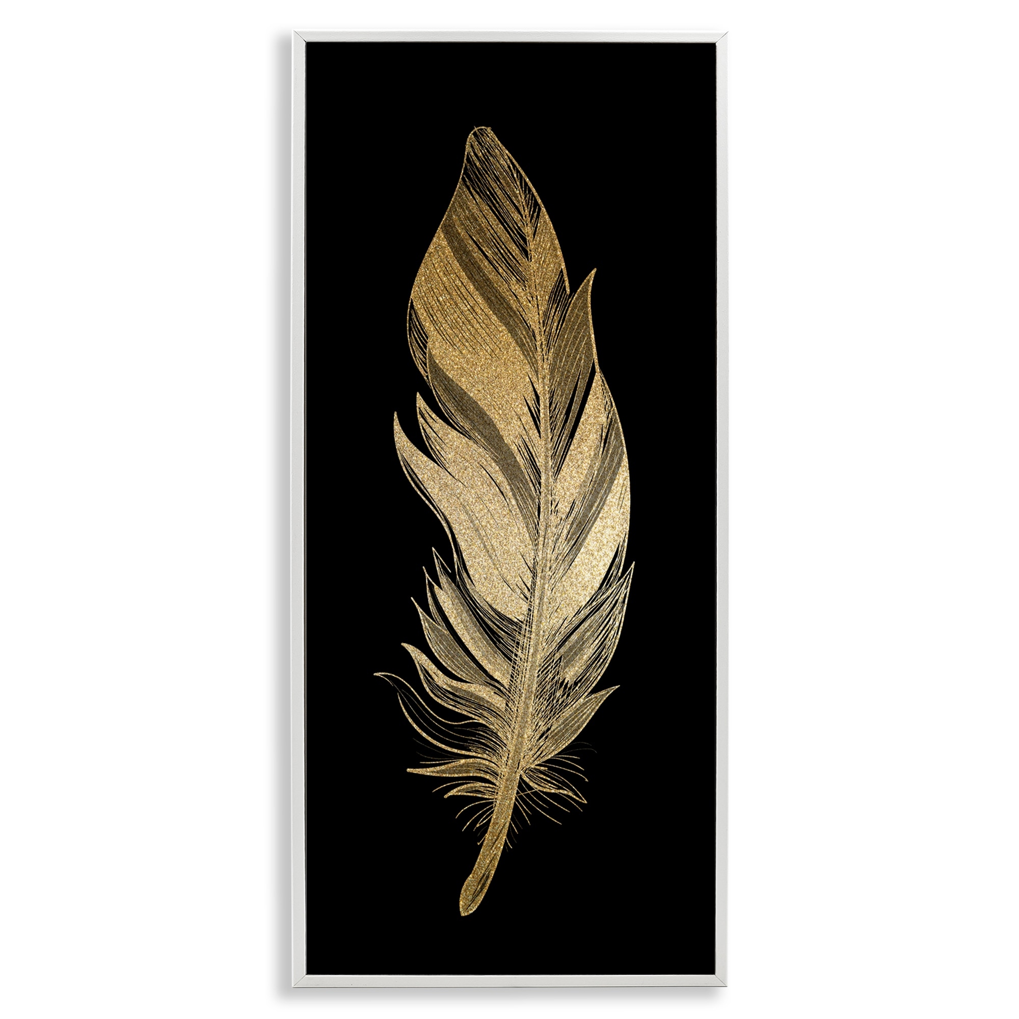 Stupell Glam Lined Feather Framed Giclee Art Design By Kim Allen