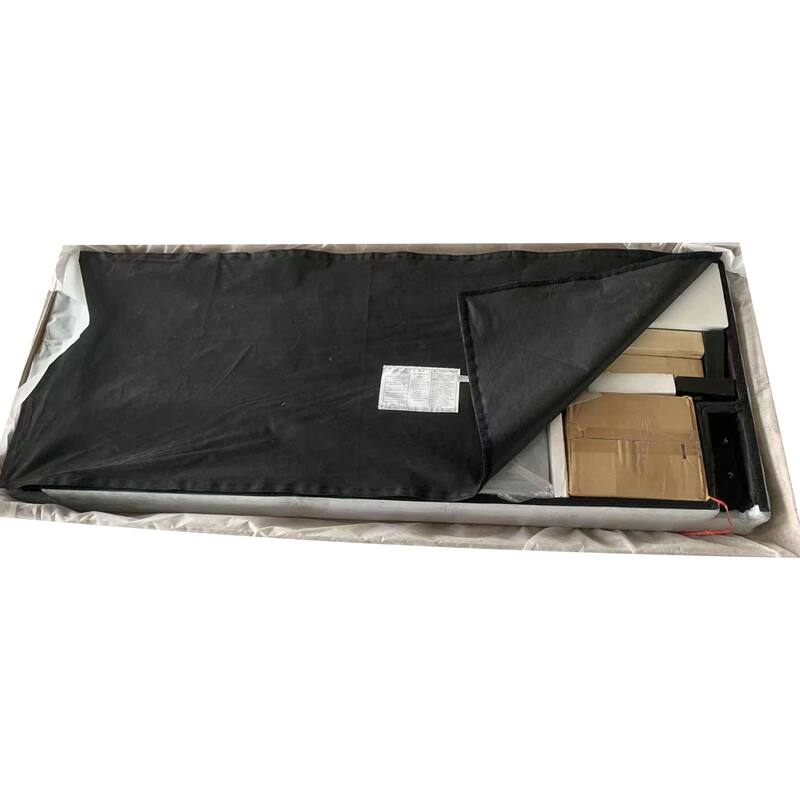 Grey King Size Button-tufted Linen Upholstered Platform Bed