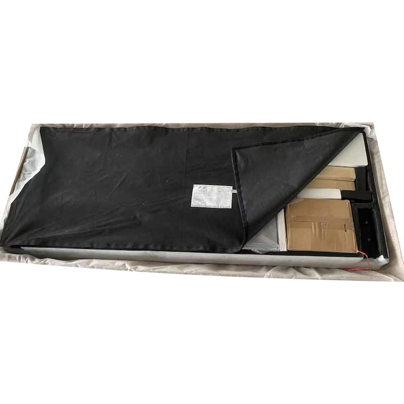 Queen Size Upholstered Bed with Tufted Headboard and Strong Wood Support