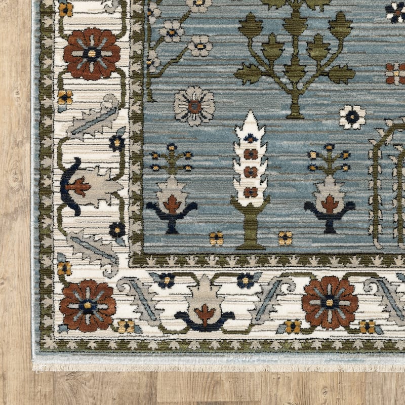 Style Haven Kellan Oriental Tree of Life Pale Blue/ Green Area Rug
