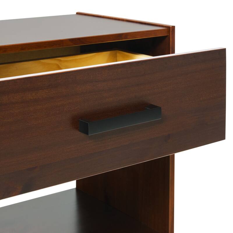 Walker Edison Modern Easy Assembly 1-Drawer Solid Wood Nightstand