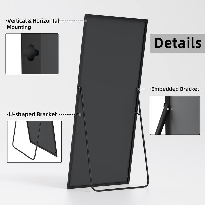 Modern Full-Length Aluminum Alloy Floor Mirror - 59*28