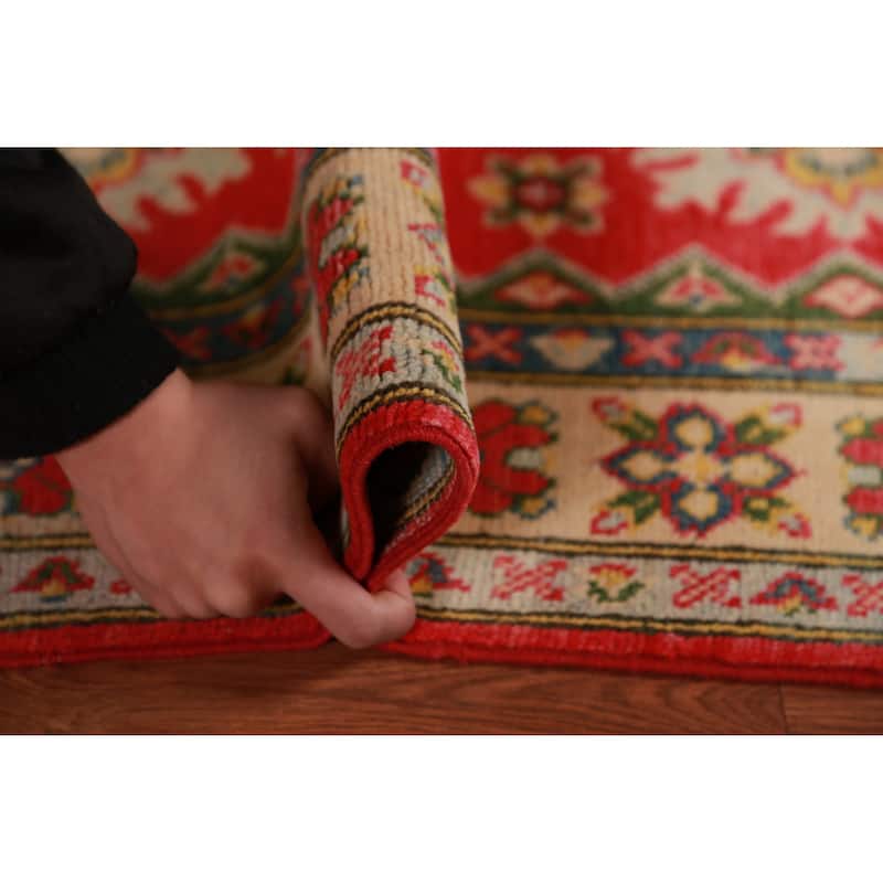 Traditional / Geometric Kazak Foyer Rug Handmade Wool Carpet - 2'7"x 4'0"