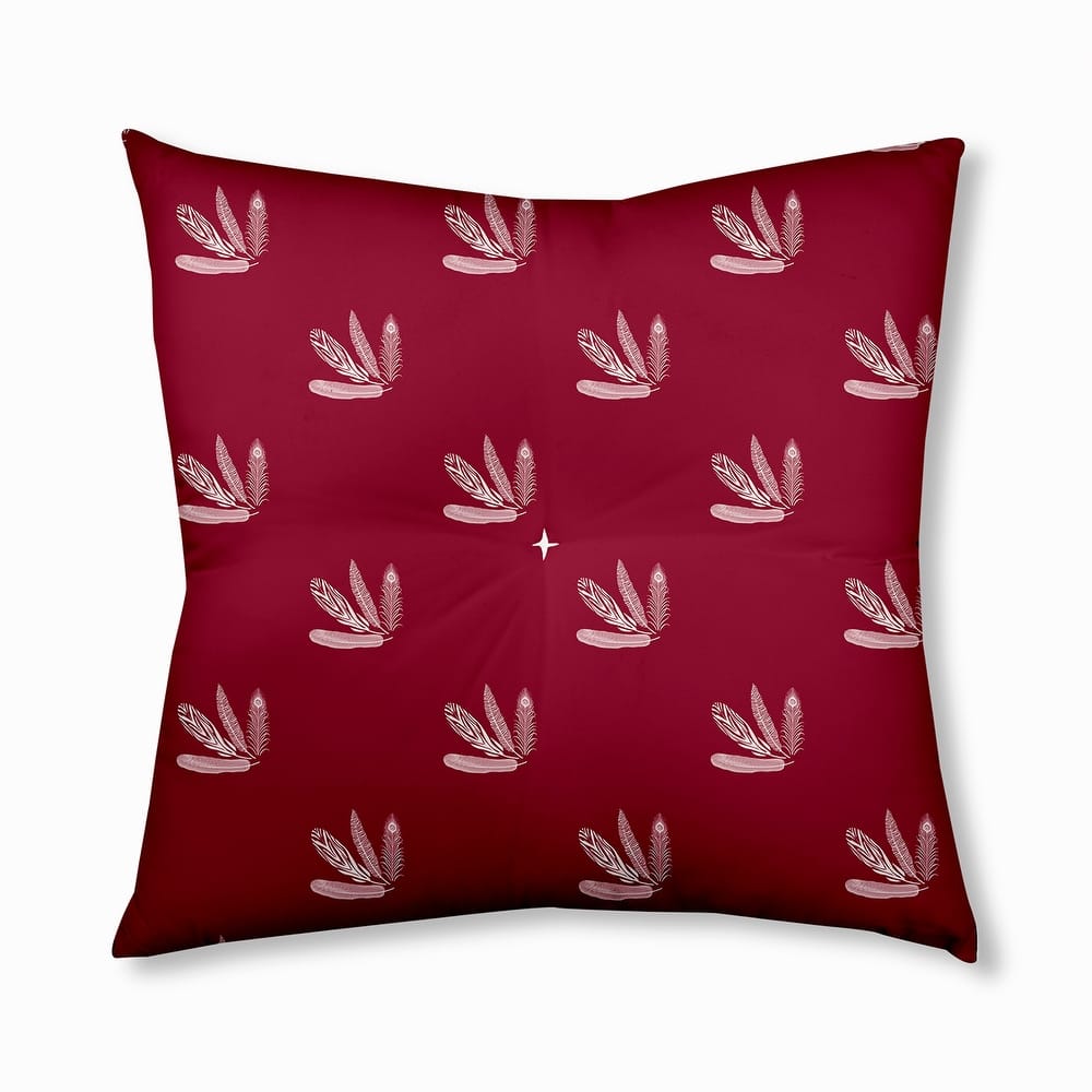 Feather Pattern Fall Design Tufted Floor Pillow
