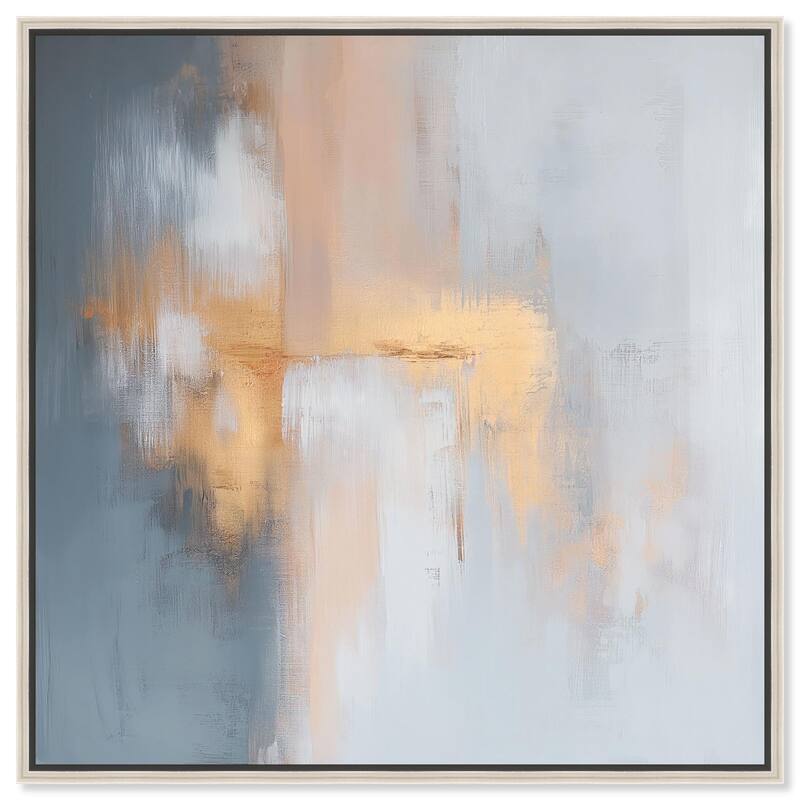 Coral Hues Canvas by Art Remedy - Silver - 40" x 40"