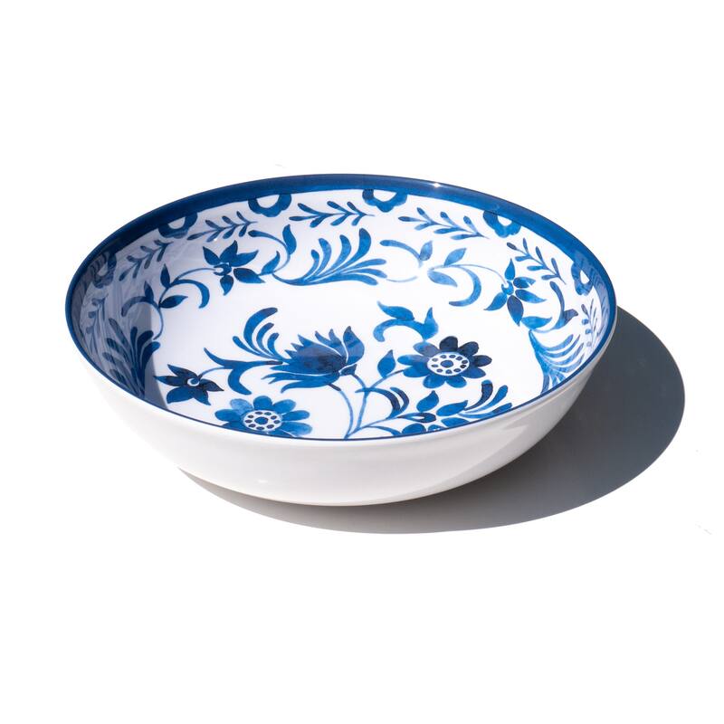 Abode Homewares Medallion Flower Melamine Serving Bowl - Blue - 11.9" - Blue