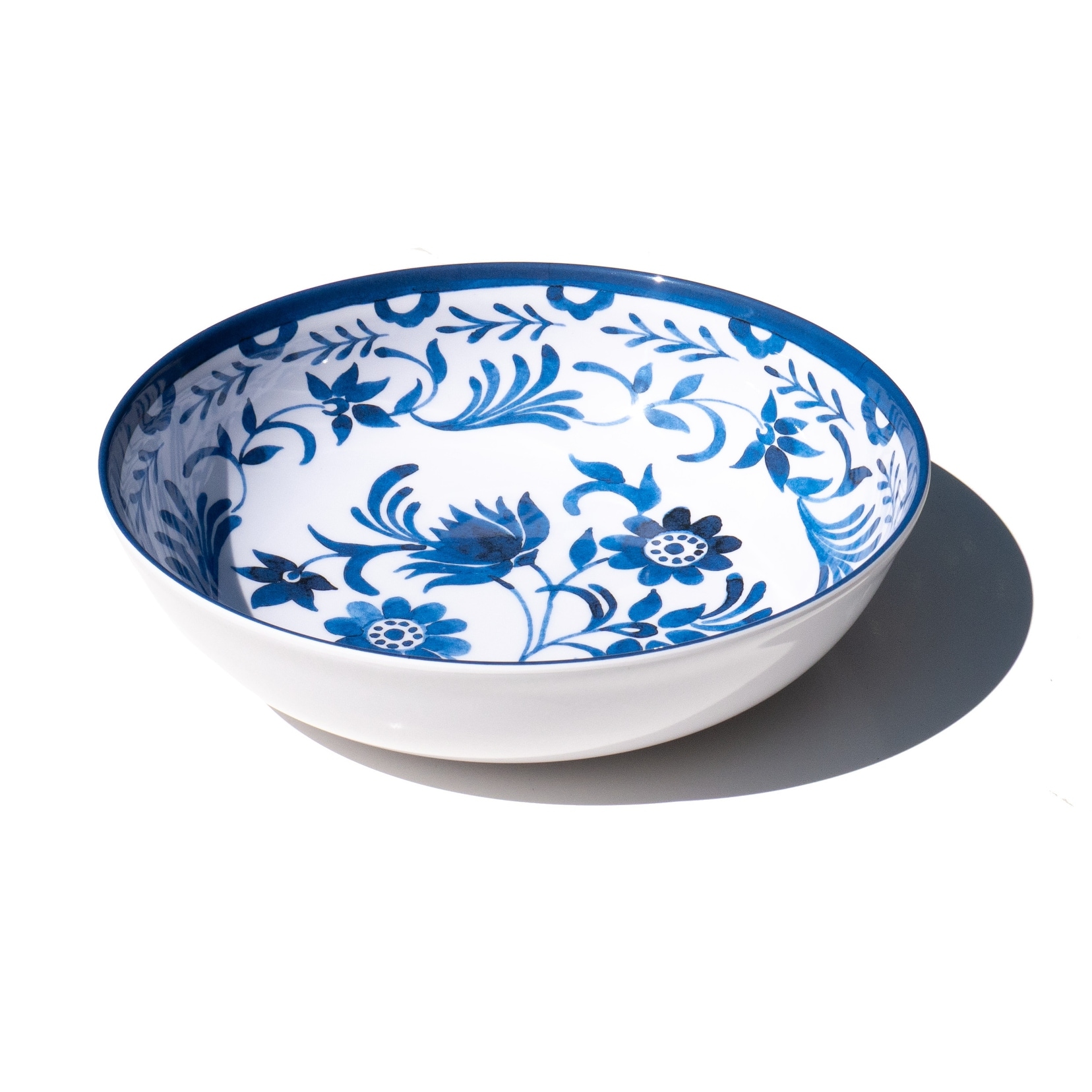 Abode Homewares Medallion Flower Melamine Serving Bowl - Blue - 11.9"