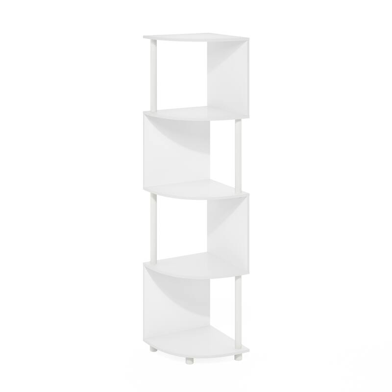 57.72 in. Tall White Wood 4-Shelf Bookcase