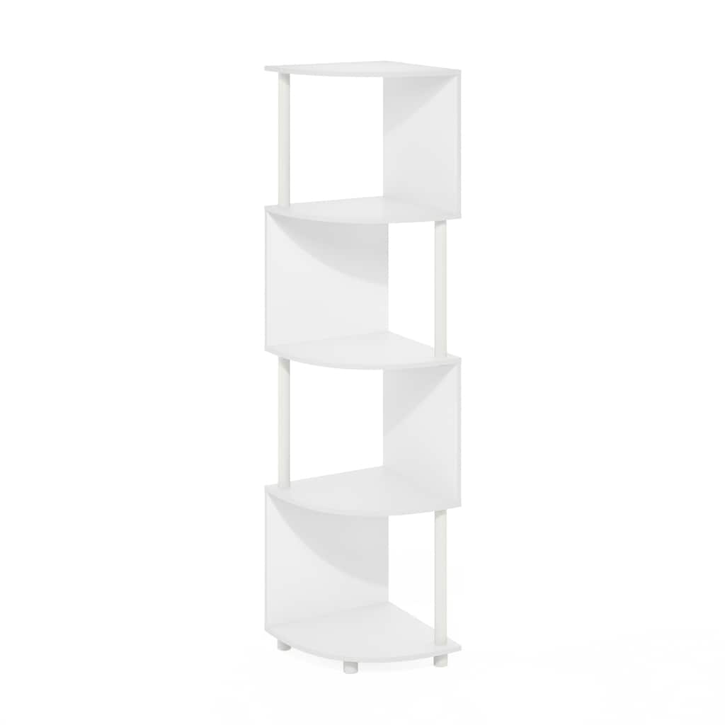 57.72 in. Tall White Wood 4-Shelf Bookcase