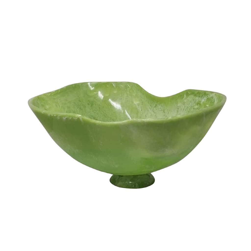 Large Fruit Bowl Lime Green Resin Dia 21.2" - Green