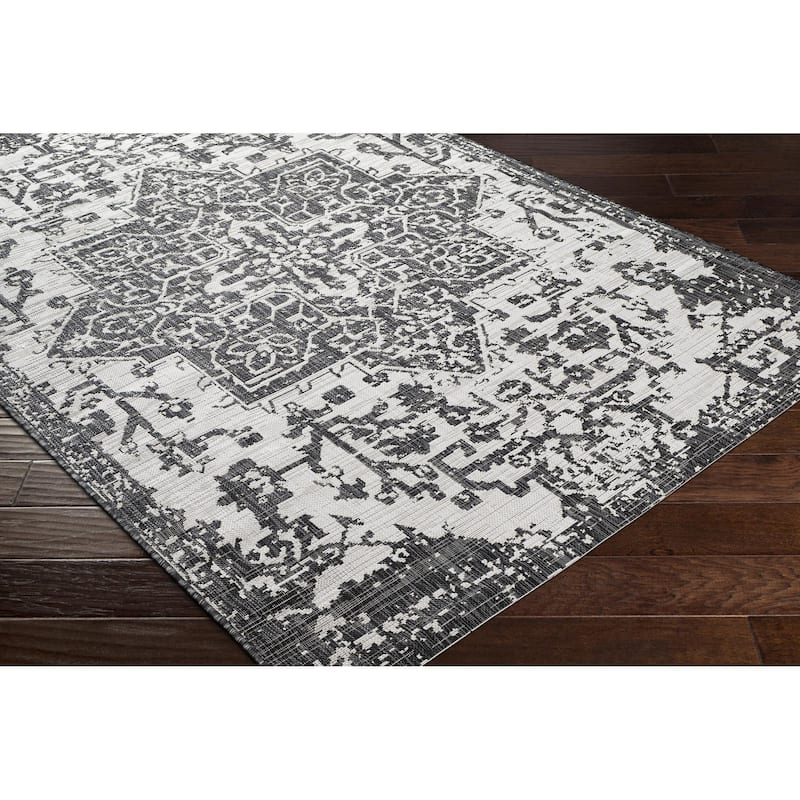 Livabliss Eagean Updated Traditional Medallion Indoor / OutdoorArea Rug