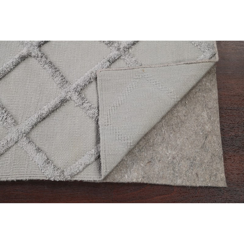 Wool/ Viscose Modern Oriental Kilim Trellis Area Rug Hand-woven - 6'1" x 8'7"