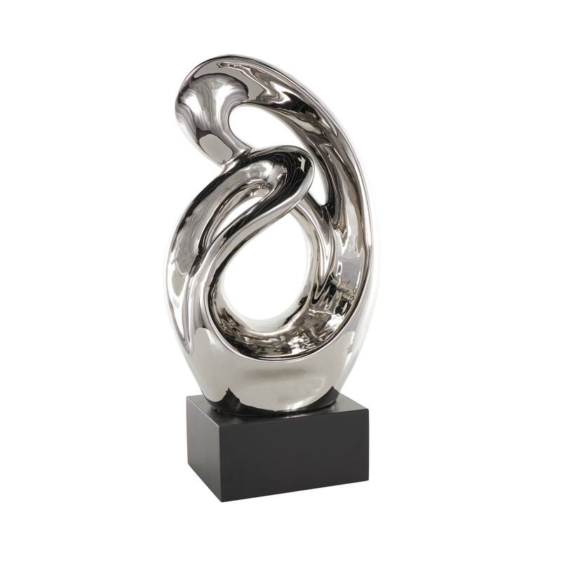 Silver Ceramic Abstract Decorative Sculpture