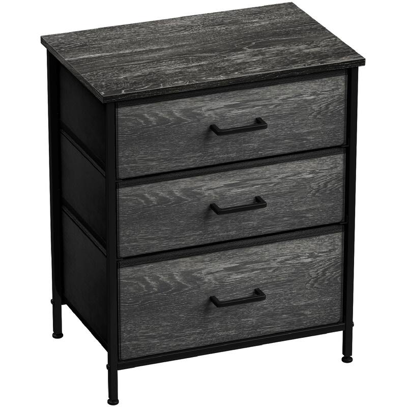 Sorbus 3 Drawer Display Nightstand - Black