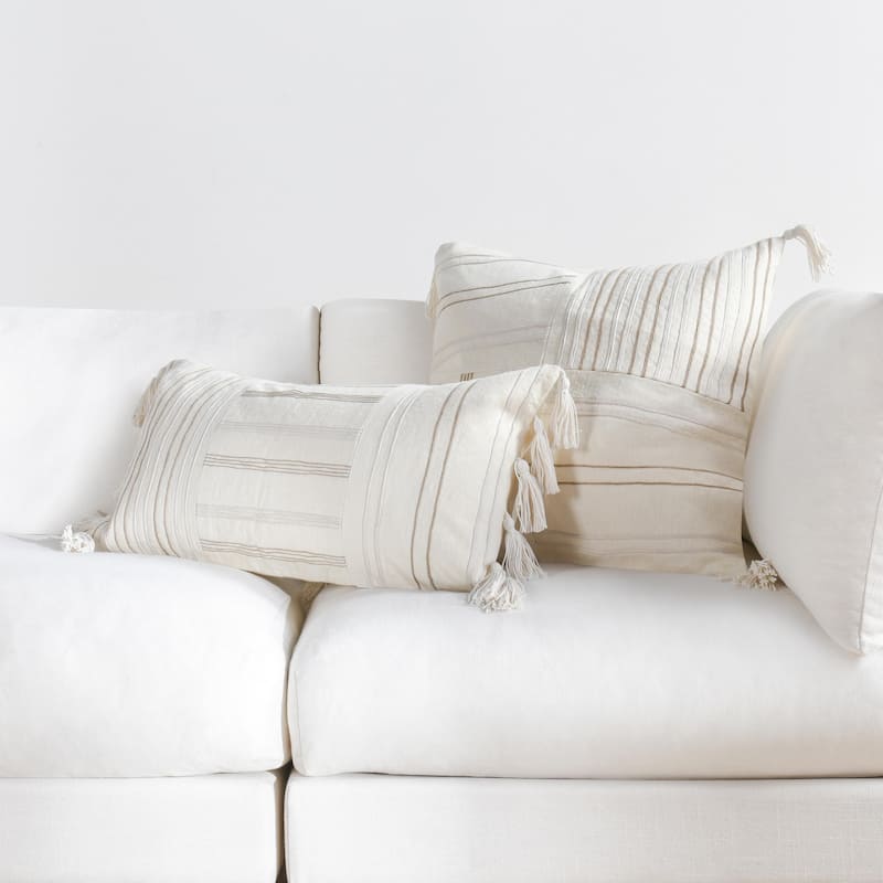 Villa by Classic Home Apana Embroidered Throw Pillow
