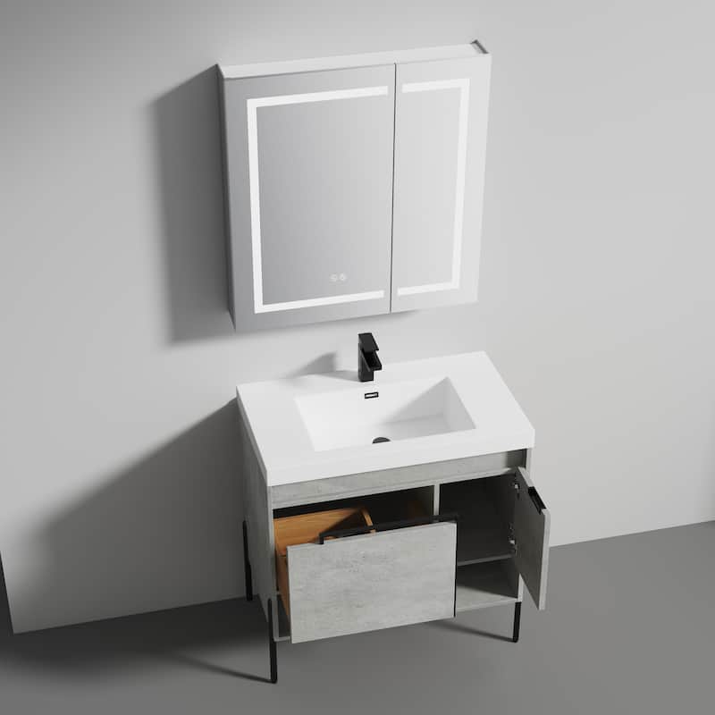 Blossom Turin 36 Inch Freestanding Bathroom Vanity with Acrylic Sink