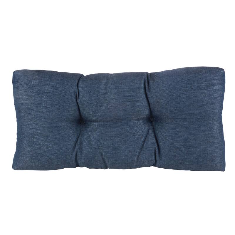 Klear Vu Tufted Omega Universal Bench Cushion - 30 x 14 x 3 - Indigo