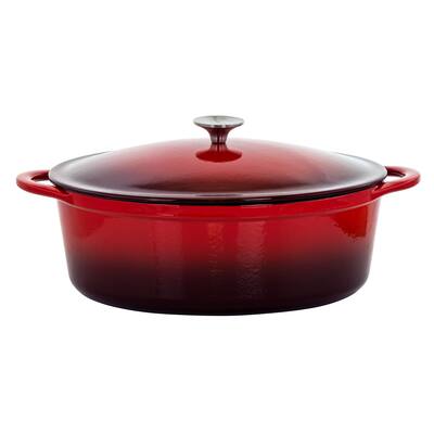 MegaChef Cast Iron Casserole Dish w/ Enameled Coating and 7 QtCapacity