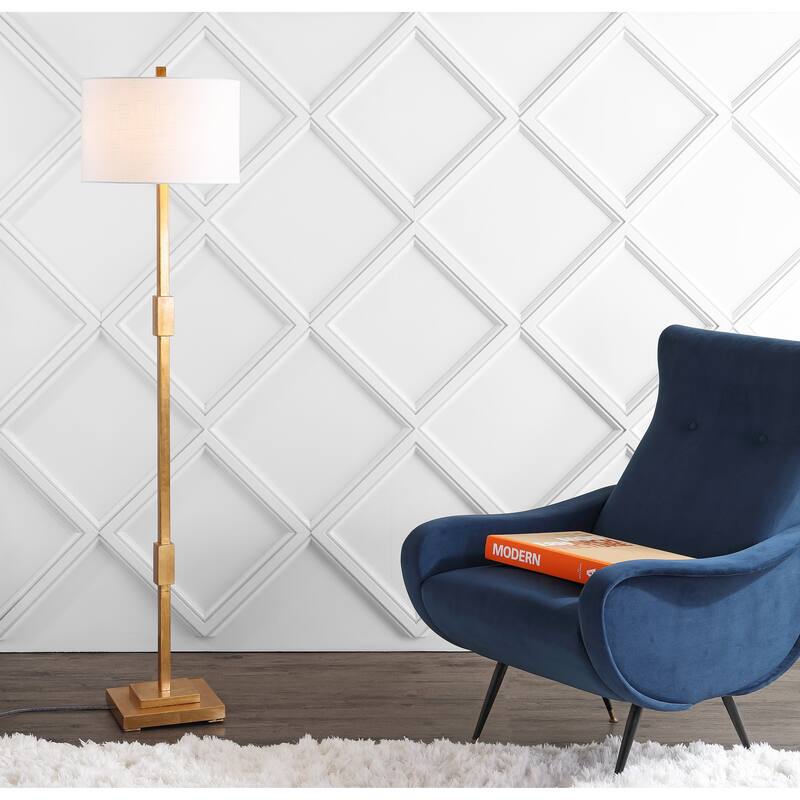 Windsor 61.5" Resin/Metal LED Floor Lamp, Gold Leaf by JONATHAN Y - Gold Leaf - 61.5" H x 15" W x 15" D