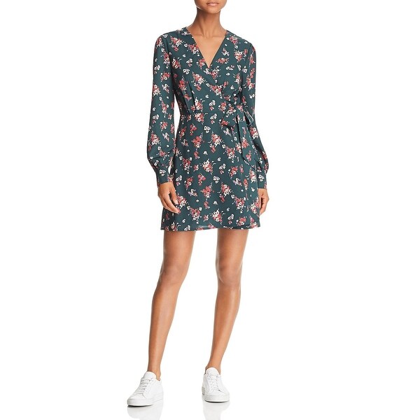 green wrap dress floral