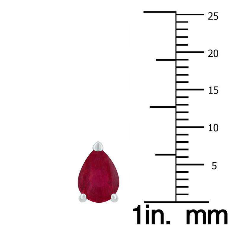 Marquee 14K White Gold 5x3MM Pear Ruby Earrings