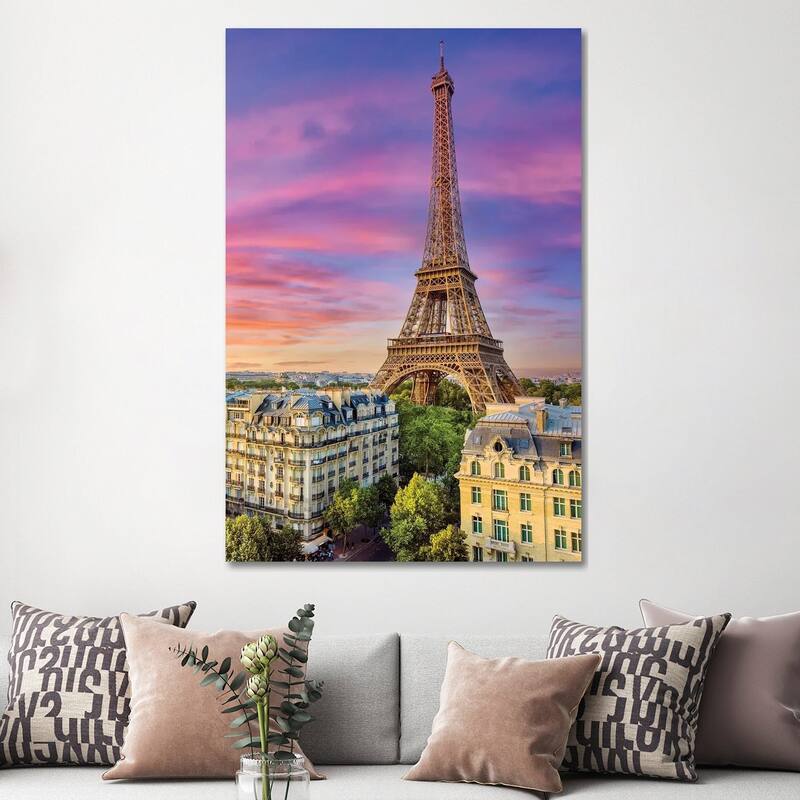 iCanvas "Colorful Sunset Eiffel Tower Paris" by Susanne Kremer Canvas Print