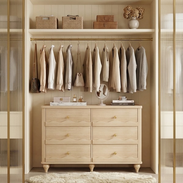 Narill Wave-Inspired 6-Drawer Dresser Closet Organizer, 43-In