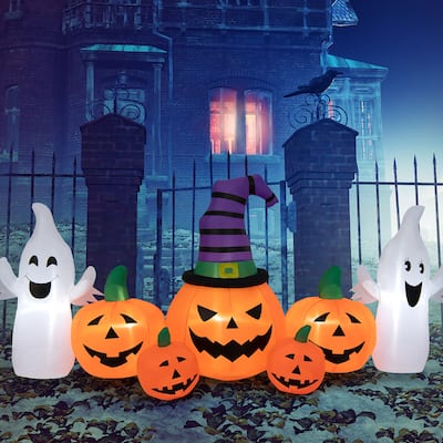 Costway 9FT Long Halloween Inflatable Pumpkins Self Inflating - See Details