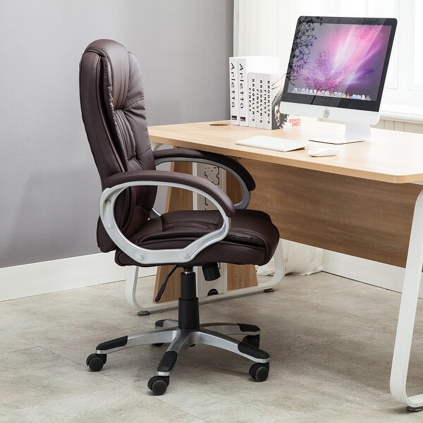 Belleze Office Faux Leather Cushion Executive Chair Hydraulic