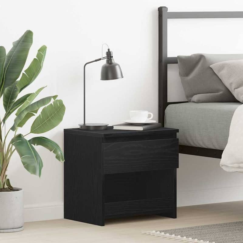 vidaXL Bedside Cabinet Engineered wood - Black oak