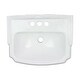 preview thumbnail 9 of 7, White Small Sink Wall Mount with 4" Center Set Faucet , Sink Drain With Overflow and P Trap