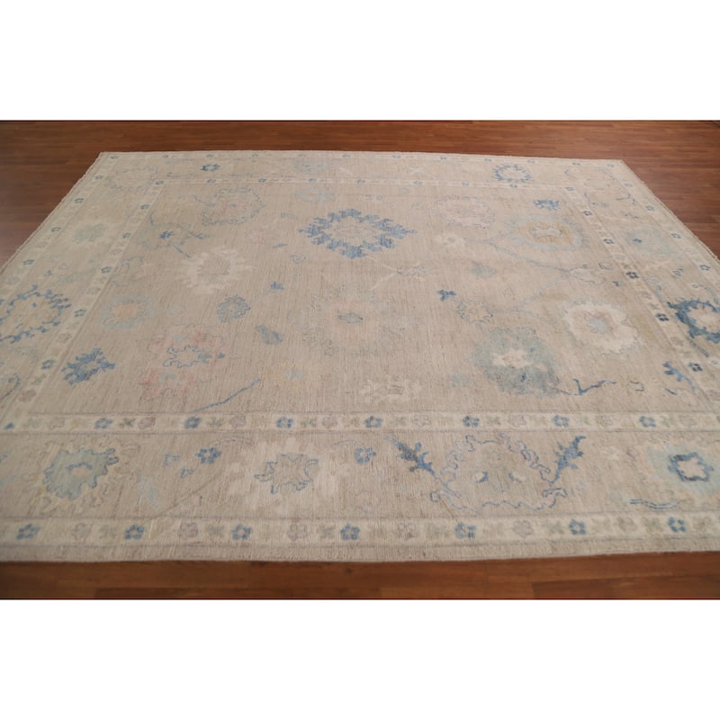 Floral Oushak Oriental Area Rug Handmade Wool Carpet - 8'0"x 10'1"