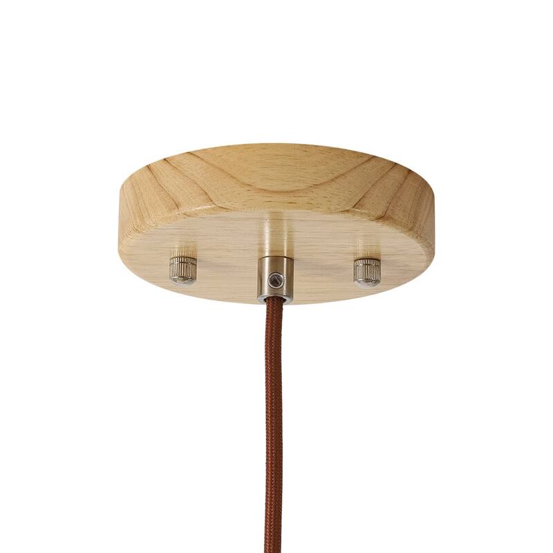 Scandinavian Wood Grain Large Tapered Conical Pendant Light 17.7in