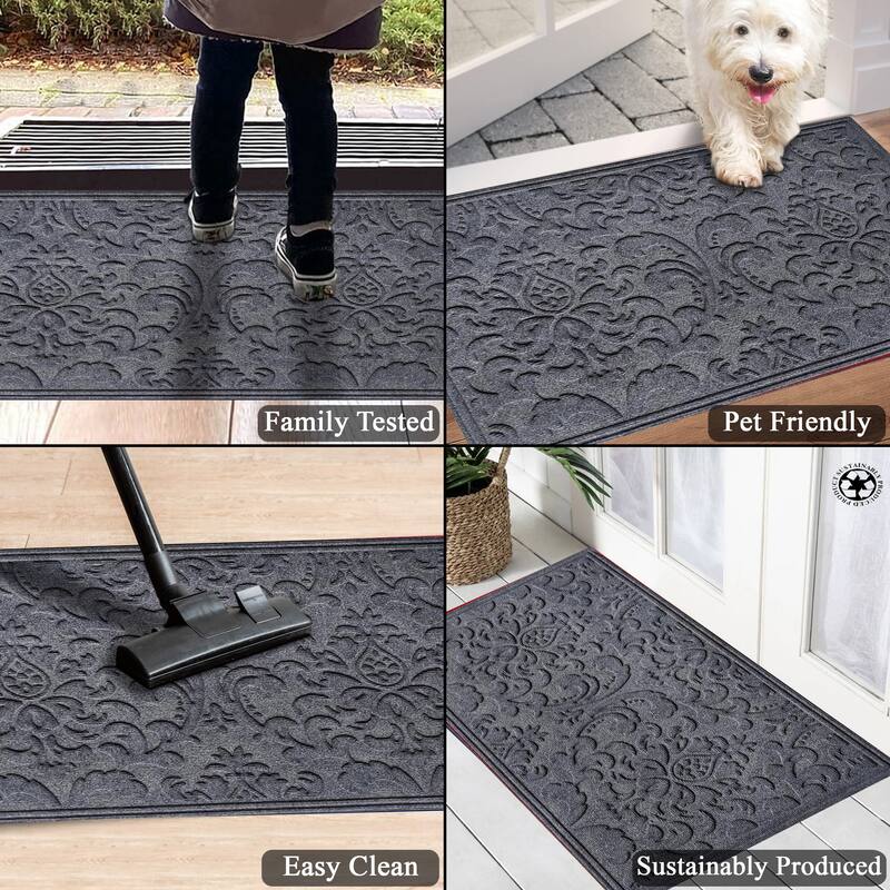 A1HC New All Weather Superior Dirt and Moisture Absorbing Polypropylene Door Mat with Non-Slip Backing for Inside Outside Use