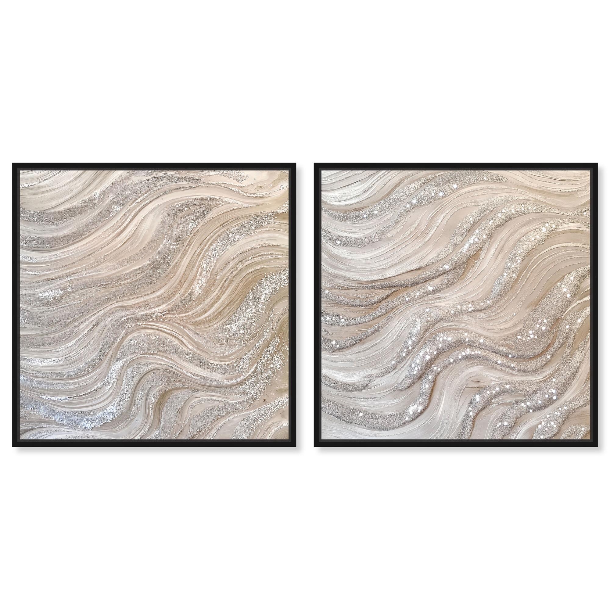 Silver Waves Set Canvas Set of 2 by Art Remedy