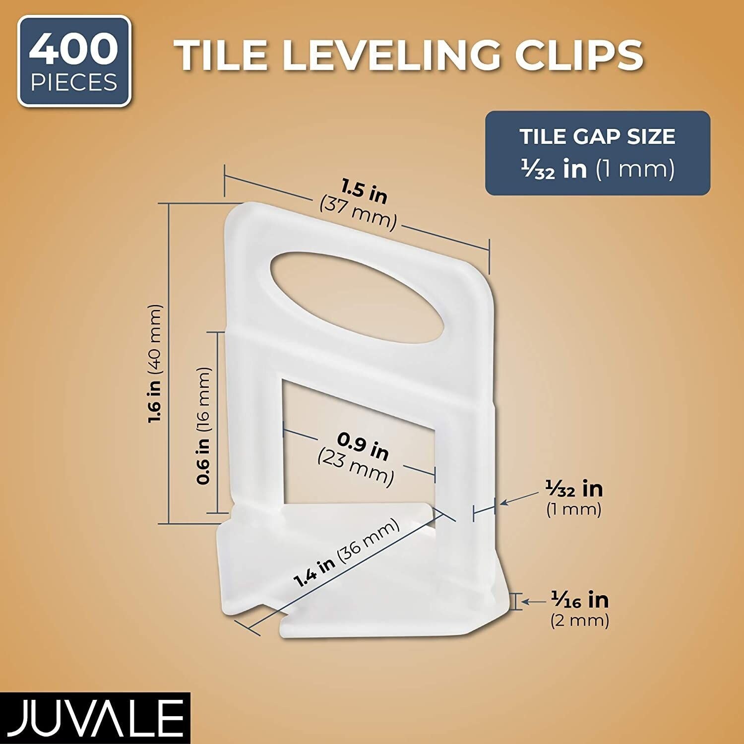 Juvale 400 Pack Tile Leveling Clips Reusable Plastic Leveling Spacer Clips (White, 1/32 Inch) Juvale 400 Pack Tile Leveling Clips Reusable Plastic Leveling Spacer Clips (White, 1/32 Inch)