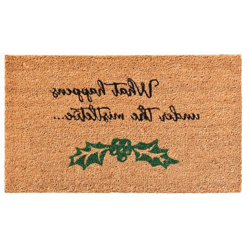 HomeRoots 17" X 29" Brown Black And Green Christmas Outdoor Coir Door Mat - 17.00' X '29.00
