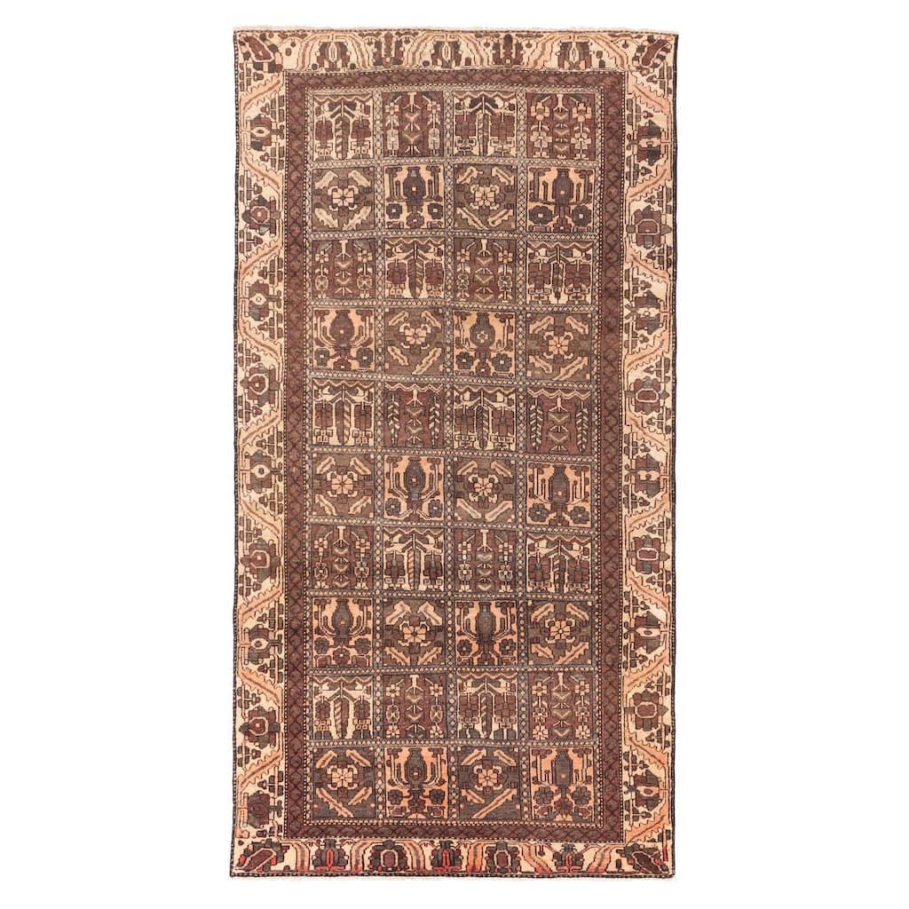 ECARPETGALLERY Hand-knotted Kayseri Vintage Brown Wool Rug - 4'11 x 9'6