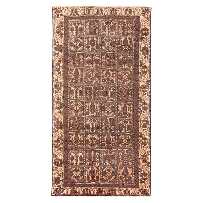ECARPETGALLERY Hand-knotted Kayseri Vintage Brown Wool Rug - 4'11 x 9'6