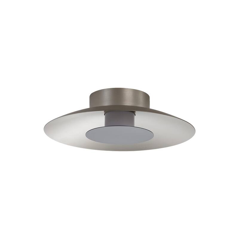 Luma LED Flush Mount - 12" in Sand Nickel with Graphite Shade - Silver