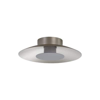 Luma LED Flush Mount - 12" in Sand Nickel with Graphite Shade - Silver