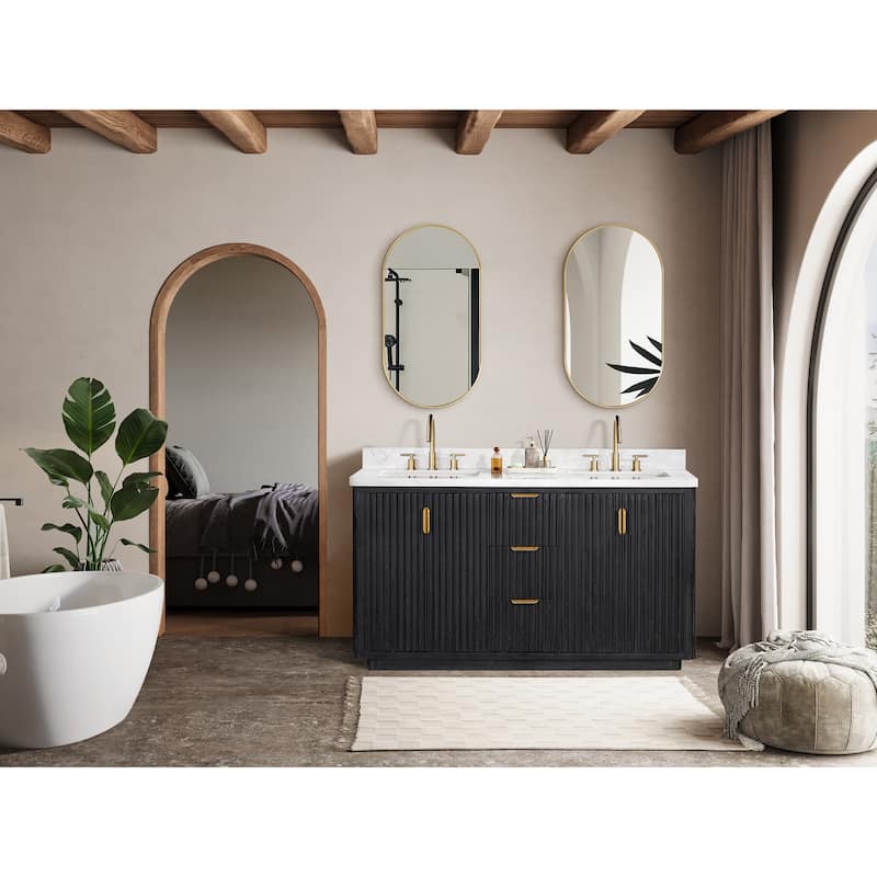 Cadiz Bath Vanity with Composite Stone Top and Mirror